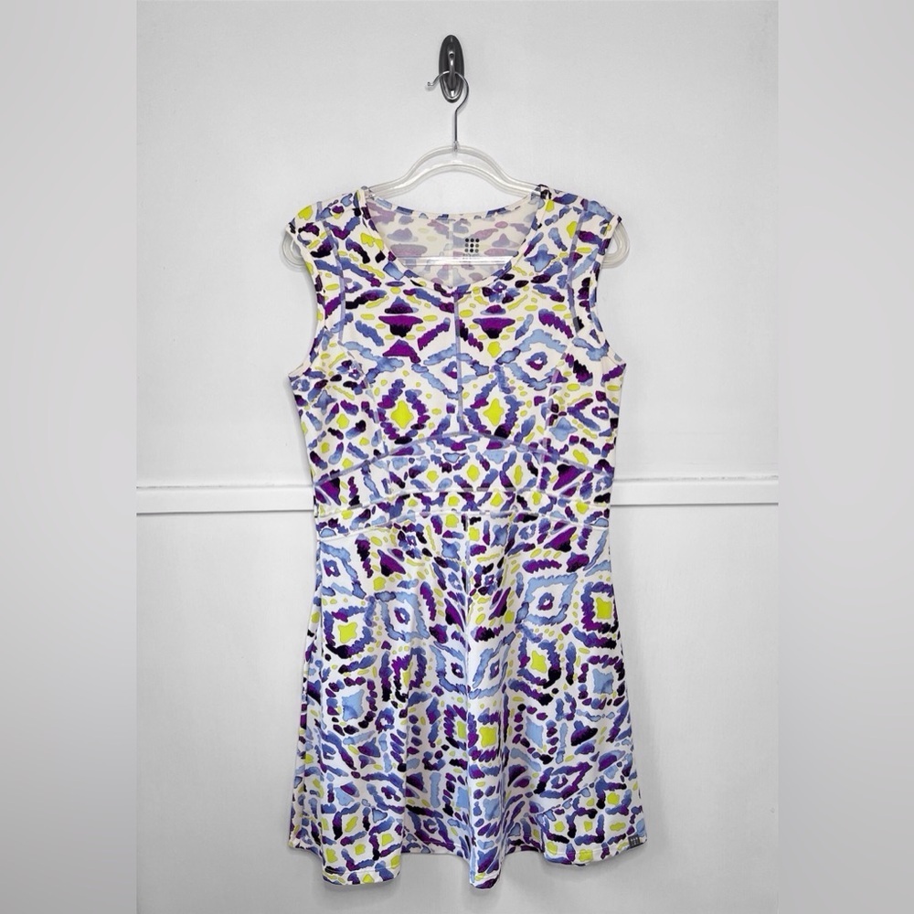 Title Nine Dream Fit & Flare Geometric Purple Multicolor Athletic Dress - Picture 8 of 13